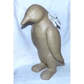 Pinguin Pappmaché 40 cm, braun zum Selbstgestalten
