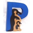 Holz-P mit  Pinguingruppe