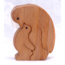 Holzpinguin mit Küken 2