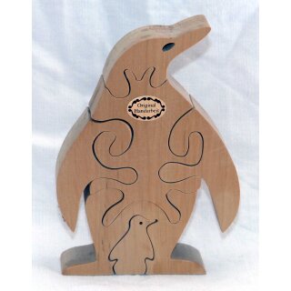 Holzpinguin mit Küken 05