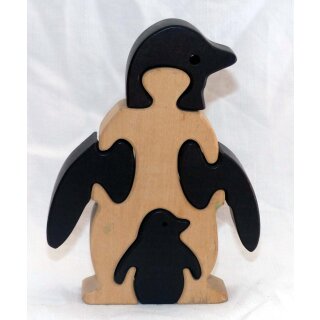 Holzpinguin mit Küken 06