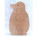 Holzpinguin mit Küken 07