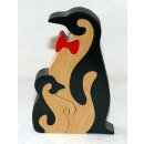 Holzpinguin mit Küken 12